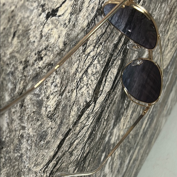 Gold and Black Aviator Sunglasses with Sleek Design main image 2